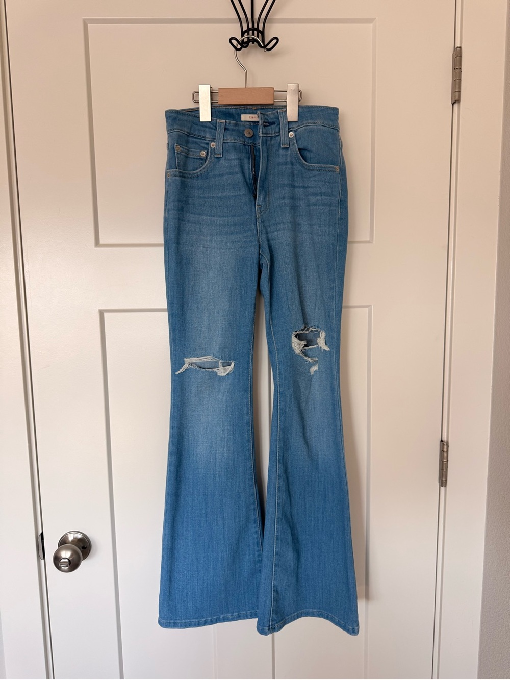 Levi's Light Blue Distressed Flare Jeans - Women's